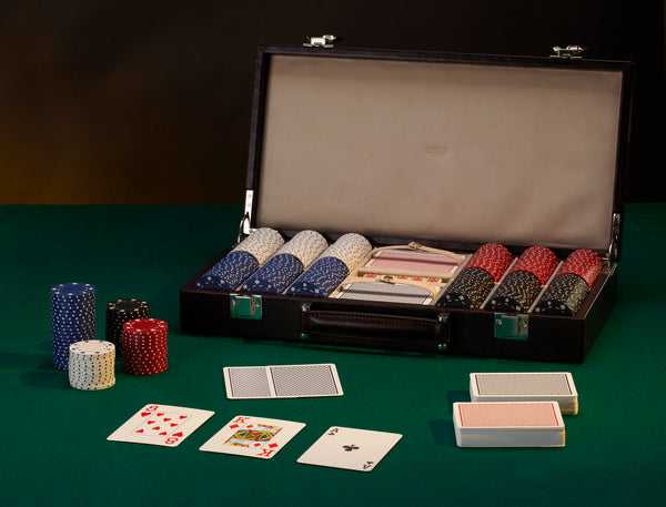 Luxury Poker Set with Deluxe Wooden Storage Box